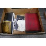 A quantity of Victorian and later postcards, 2 cigarette card albums, and similar