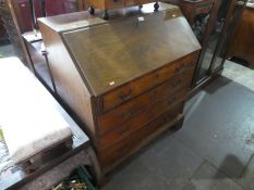 Vintage mahogany bureau with four graduated drawers