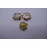 Three vintage 9ct yellow gold watches, all marked 375, gross weight 35.6g approx