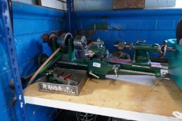 Metal green lathe with accessories