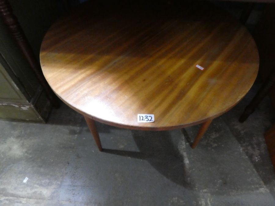 Vintage mahogany two drawer ladies desk, with brass gallery and tooled leather, mahogany card table, - Image 3 of 3