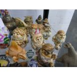 A quantity of small oriental vases, a small quantity of Harmony Kingdom pot belly figures and variou