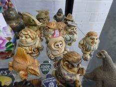 A quantity of small oriental vases, a small quantity of Harmony Kingdom pot belly figures and variou