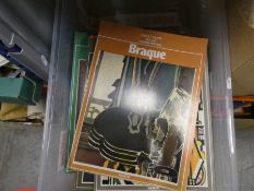 Box containing vintage French magazines containing prints of various artists