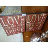 2 message plaques