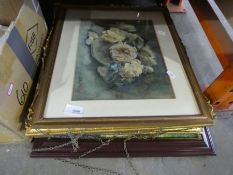 Four framed prints, two being in gilt frames