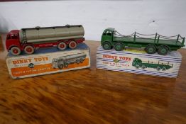 Dinky Foden Tanker and Foden Flat Truck, in good to very good condition in good original boxes (2)