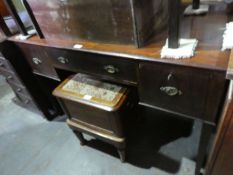 Vintage mahogany dressing table with inlaid decoration and another