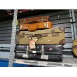 Vintage cases including canvas covered suitcases, etc, briefcases