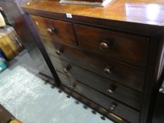 Victorian mahogany chest 2 short over 3 long drawers
