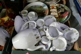 Five boxes of china, glass and sundry