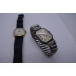 A Waltham 9ct gold Gent's wristwatch and one other watch by 'A Heberitin and Co', ladies in silver c