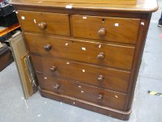 Chest of drawers two small over thee long with original turned handles