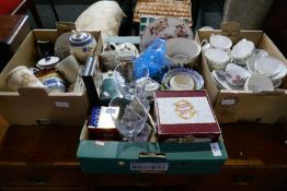 Three boxes of china and sundry