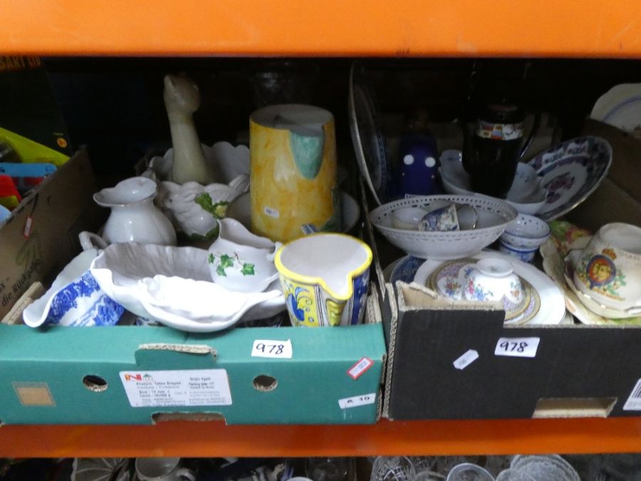 Three boxes mixed chinaware, including Aynsley, Colclough, plates, cups, vases, etc - Image 2 of 2