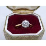18ct and Platinum Solitaire diamond ring, approx 1.75 carat, marked 18ct PLAT, size N