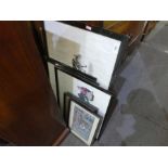 Selection of oriental framed and glazed pictures