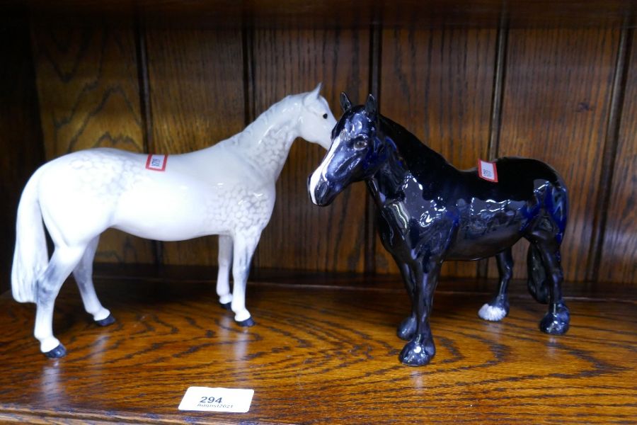 Two Beswick horses, a Caithness bowl decorated Dolphins and a Spode Coronation tankard - Image 2 of 5