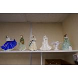 Four Royal Doulton ladies, HN2723, 4157, 2318, 2791 and 2 other items