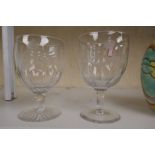 Two similar glass goblets engraved George V and George VI
