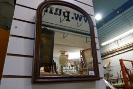 Wooden framed hanging mirror marked 'Rolex'