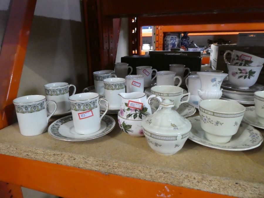 A quantity of tea ware to include Royal Doulton 'Lambethware', 'Celtic Jewell', Wedgwood, etc