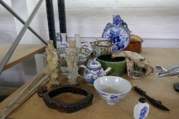 Two items of Chinese Canton porcelain, other Chinese items and a Japanese charger