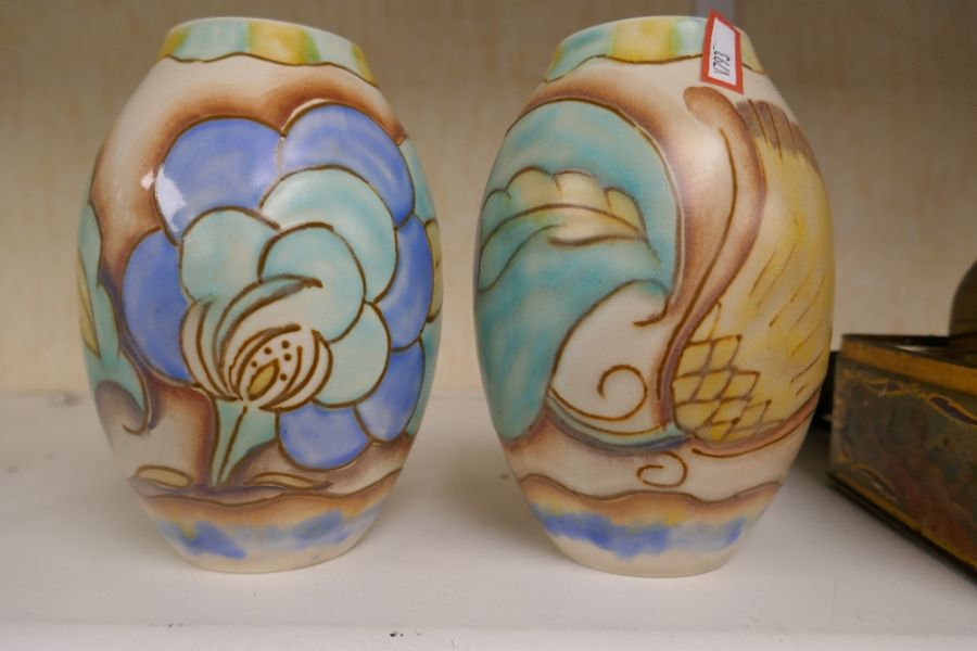 A pair of Carltonware vases, 15cms