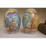 A pair of Carltonware vases, 15cms