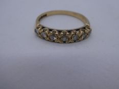 9ct yellow gold diamond set band ring, marked 375, 2.6g approx, size Q