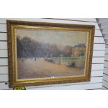 Paul Richardson a modern oil painting of park scene, with figures and trees, signed and dated '92, 9