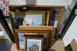 Collection of framed pictures to include oil on canvas, signed Y Costello, etc