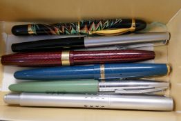 A Conway Stewart 601 fountain pen, a Parker, Mont Blanc fountain pen and others