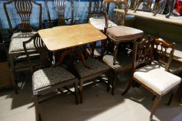 Sundry chairs and a table