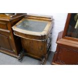 A Victorian Burr Walnut Davenport, having four side drawers, 54cms