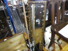 Gilt frame rectangular mirror and a Victorian clothsmaid