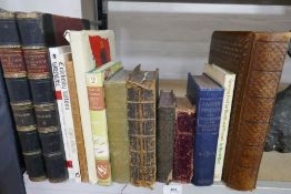 A Victorian photo album (empty) and sundry books