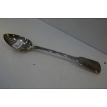 A large heavy Georgian silver serving spoon hallmarked London 1823 Jonathan Hayne. AW engraved on ba