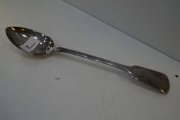 A large heavy Georgian silver serving spoon hallmarked London 1823 Jonathan Hayne. AW engraved on ba