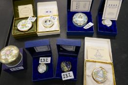 Halcyon Days enamel to include a Diana Memorial Fund Ltd edition No. 448 and other items (8)