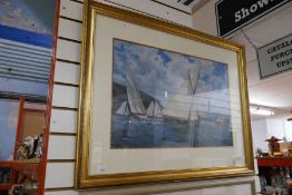 Two large framed and glazed pictures of ships, one a limited edition and signed 104/300