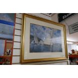 Two large framed and glazed pictures of ships, one a limited edition and signed 104/300