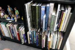 Three shelves of art reference books and others