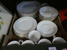 Battery operated antique junior phone boxed and a quantity of Harmony fine china dinnerware