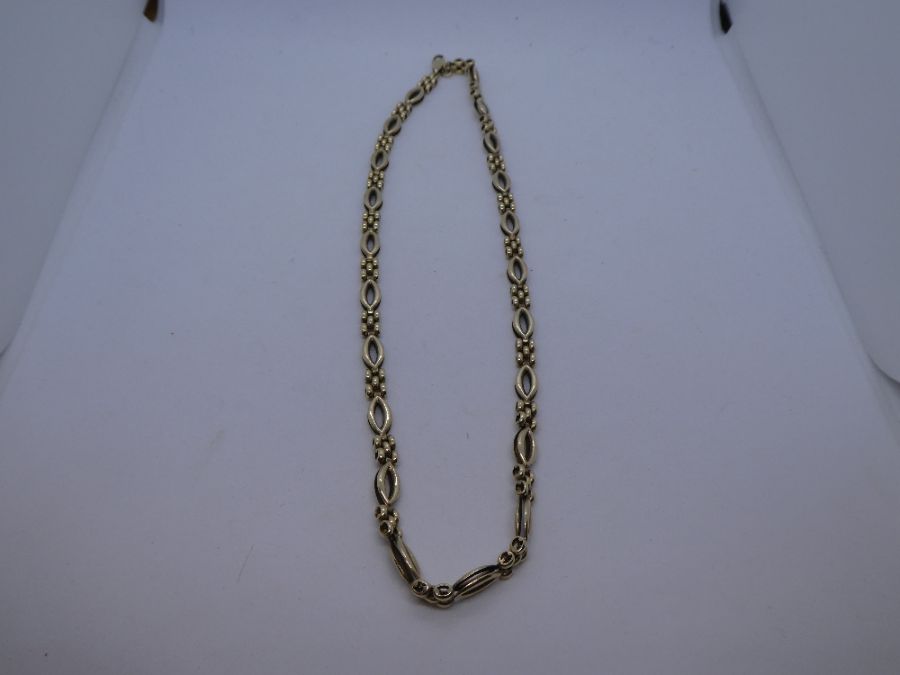9ct yellow gold necklace, marked 375, length 44cm, 14.8g approx