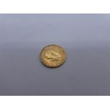 22ct half sovereign, dated 1926, George head and George and the dragon, South Africa mint mark