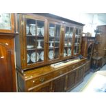 A Reproduction bespoke oak dresser with glazed top, 203 cms