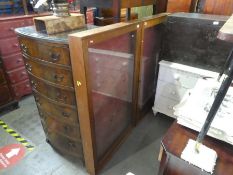 Two antique mahogany framed and glazed display cases
