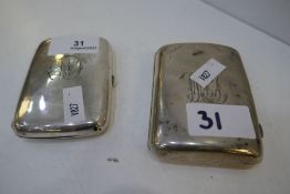 Two silver Victorian cigarette cases of similar design, silver gilt interior, One hallmarked Birming