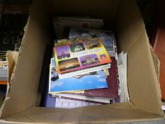 Box of postcard albums etc, mostly loose
